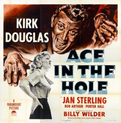 Ace in the hole (Billy Wilder, 1951): sobre cómo los medios de comunicación carecen de moralidad, ofreciendo el sensacionalismo a un público sediento de morbo y de necesidad por entretenerse con la desgracia ajena. Un buen ejercicio sería ver la película y luego repasar cómo se cubrió la noticia de los mineros de Chile atrapados bajo tierra, observando las similitudes.